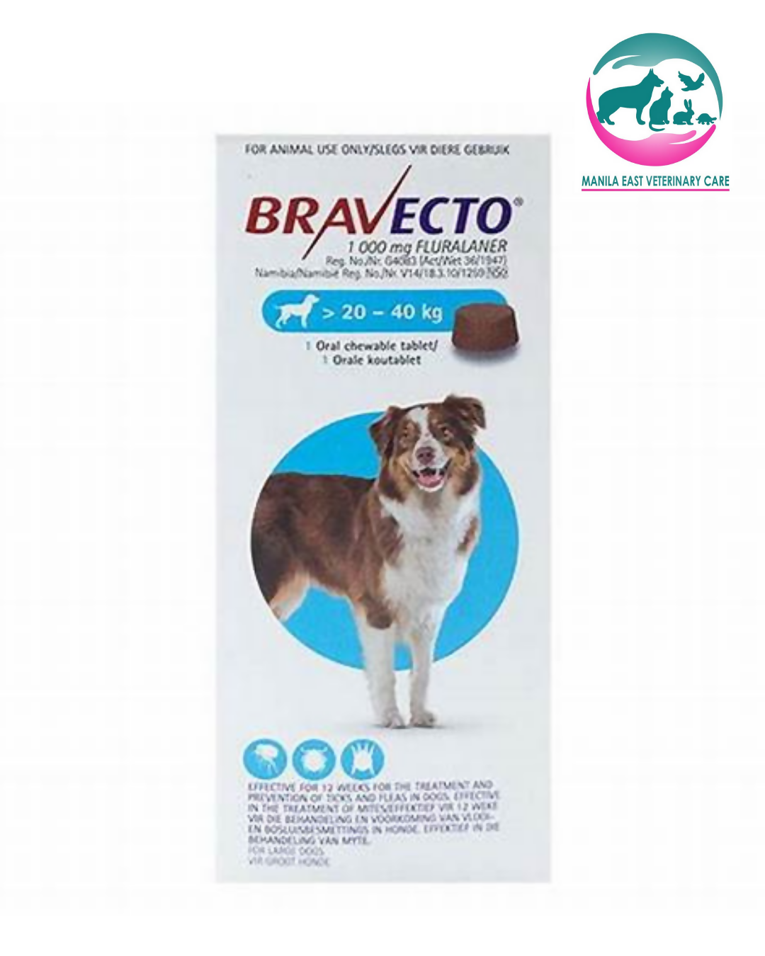 BRAVECTO CHEW FOR DOGS 20-40KGS (BLUE)