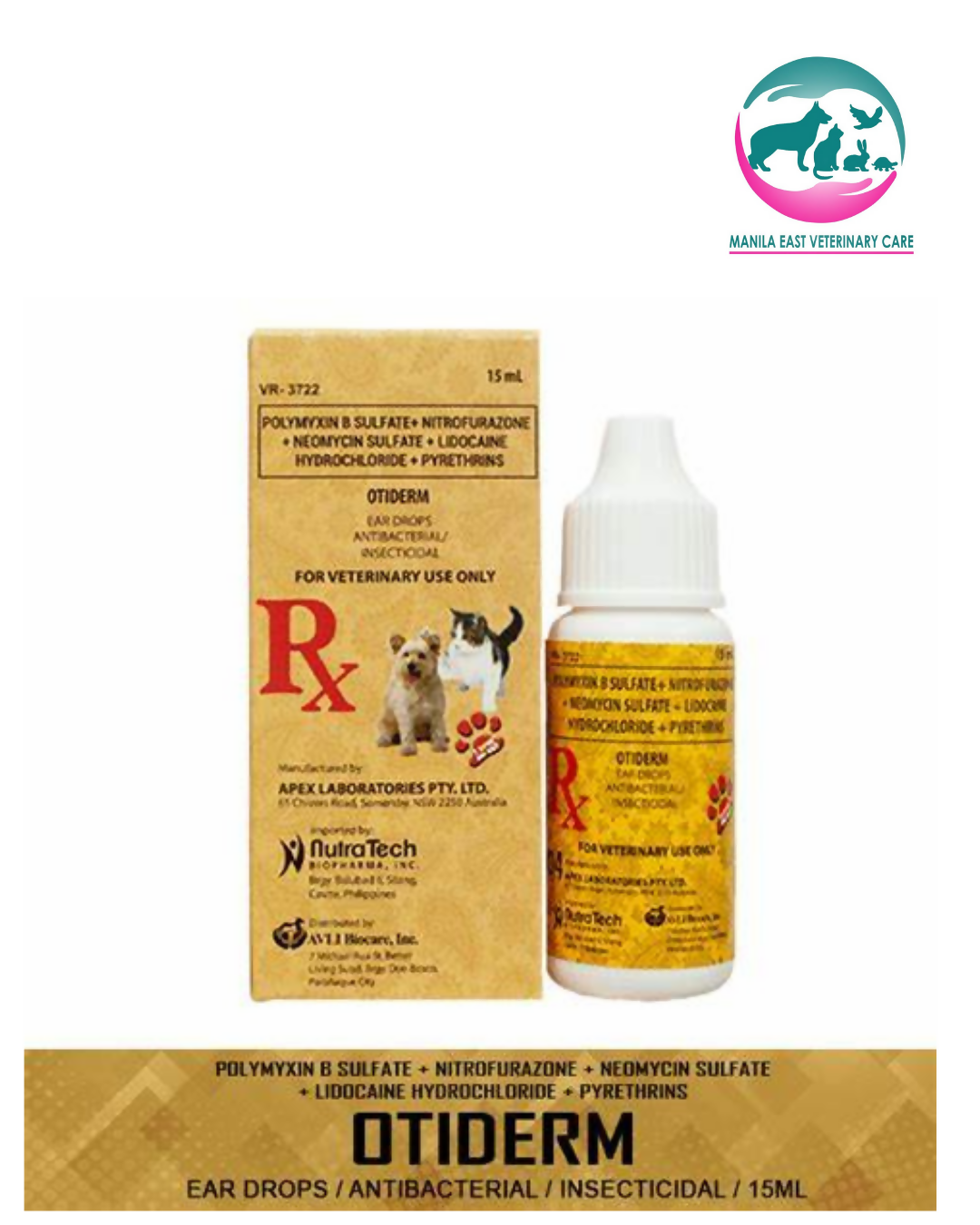 OTIDERM ANTIBACTERIAL EAR DROPS 15ML