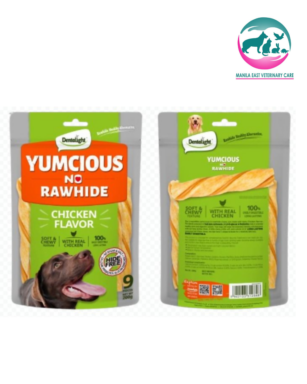 DENTALIGHT YUMCIOUS NO RAWHIDE DOG TREATS STICK CHICKEN FLAVOR 200G 6pcs/PACK