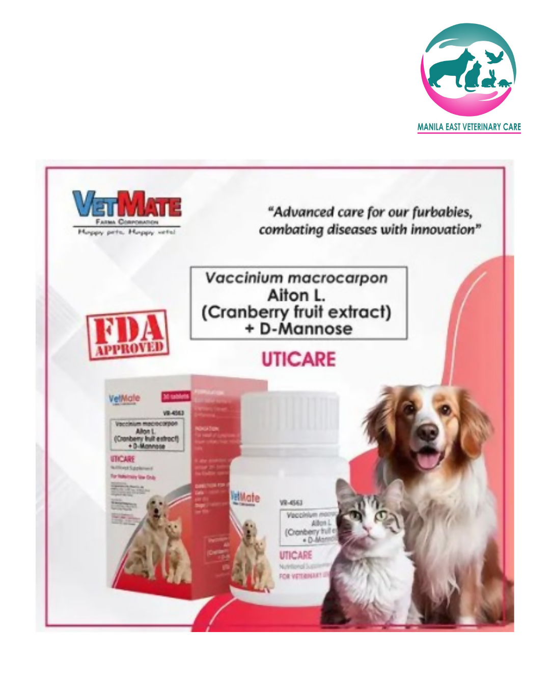 UTICARE CRANBERRY FRUIT EXTRACT FOR DOGS & CATS (SOLD PER TABLET (PRESCRIPTION NEEDED)