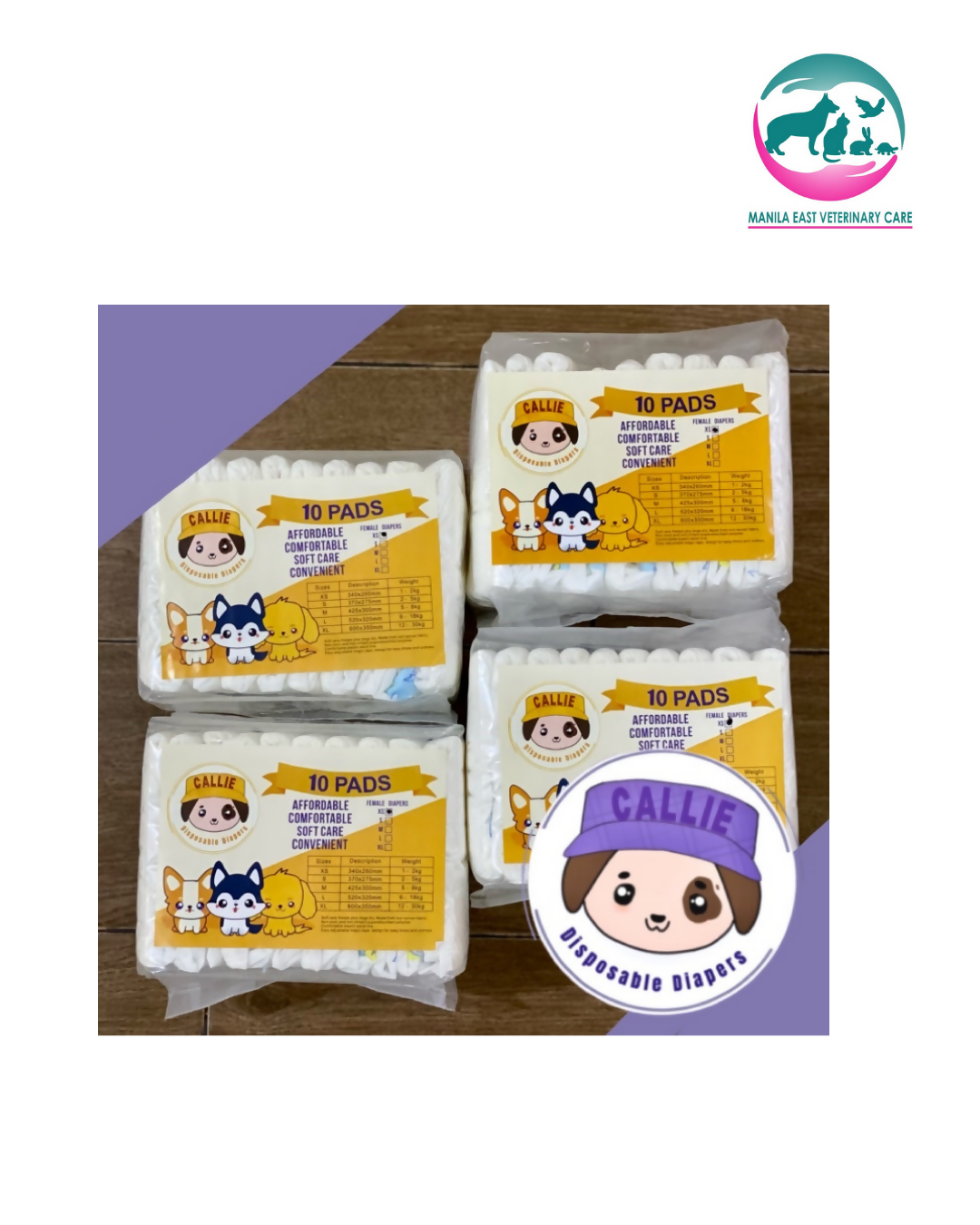 CALLIE FEMALE DIAPER EXTRA SMALL PER PIECE