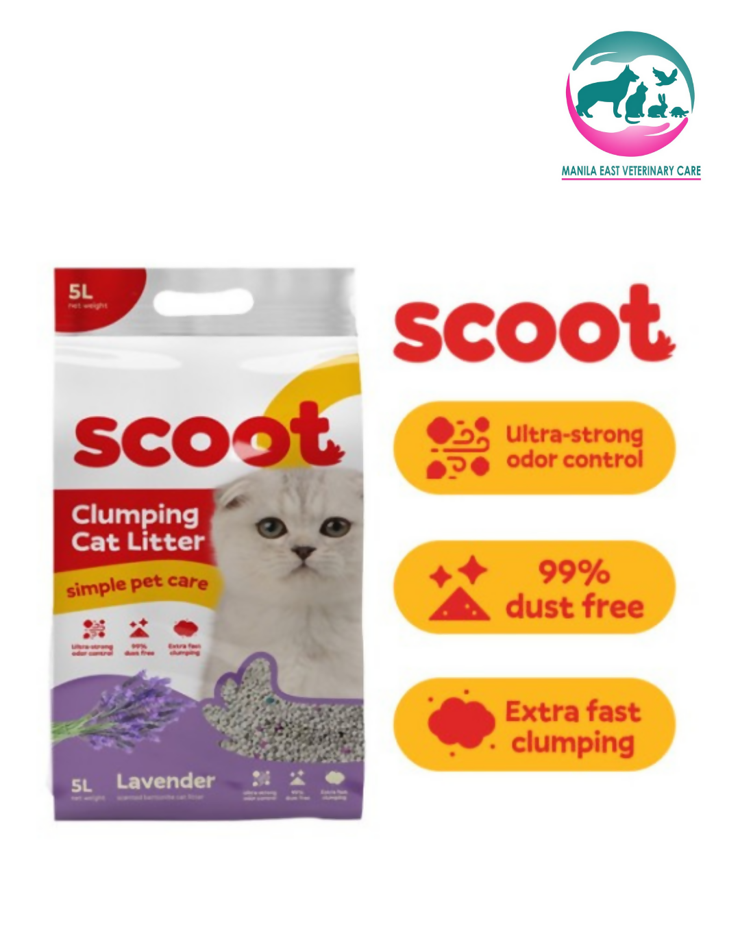 SCOOT LAVENDER CLUMPING CAT LITTER 5L (4KG)