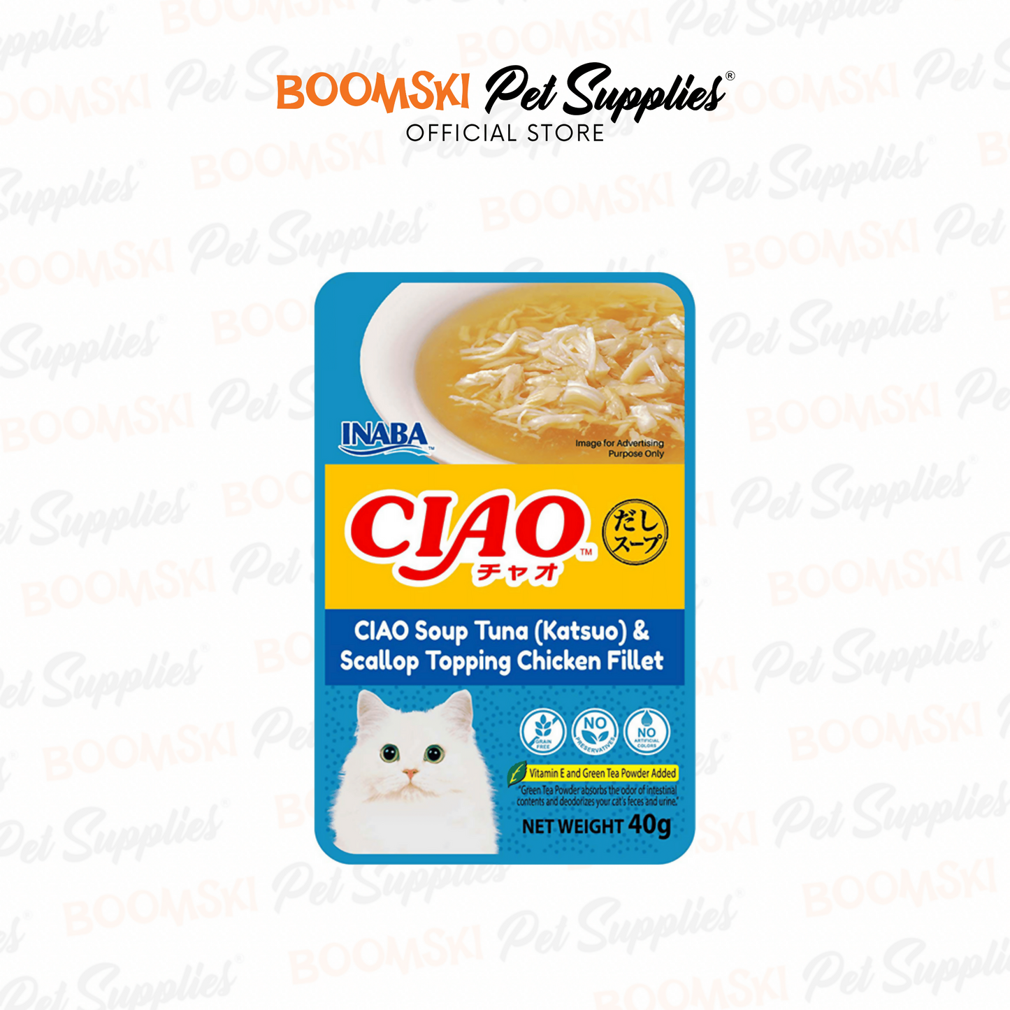 Ciao Soup Tuna (Katsuo) & Scallop Topping Chicken Fillet 40g (IC-212)
