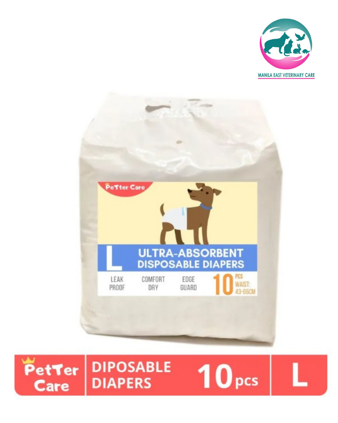 PETTER CARE ULTRA ABSORBENT DISPOSABLE DIAPER FOR FEMALE DOG LARGE PER PACK 10'S