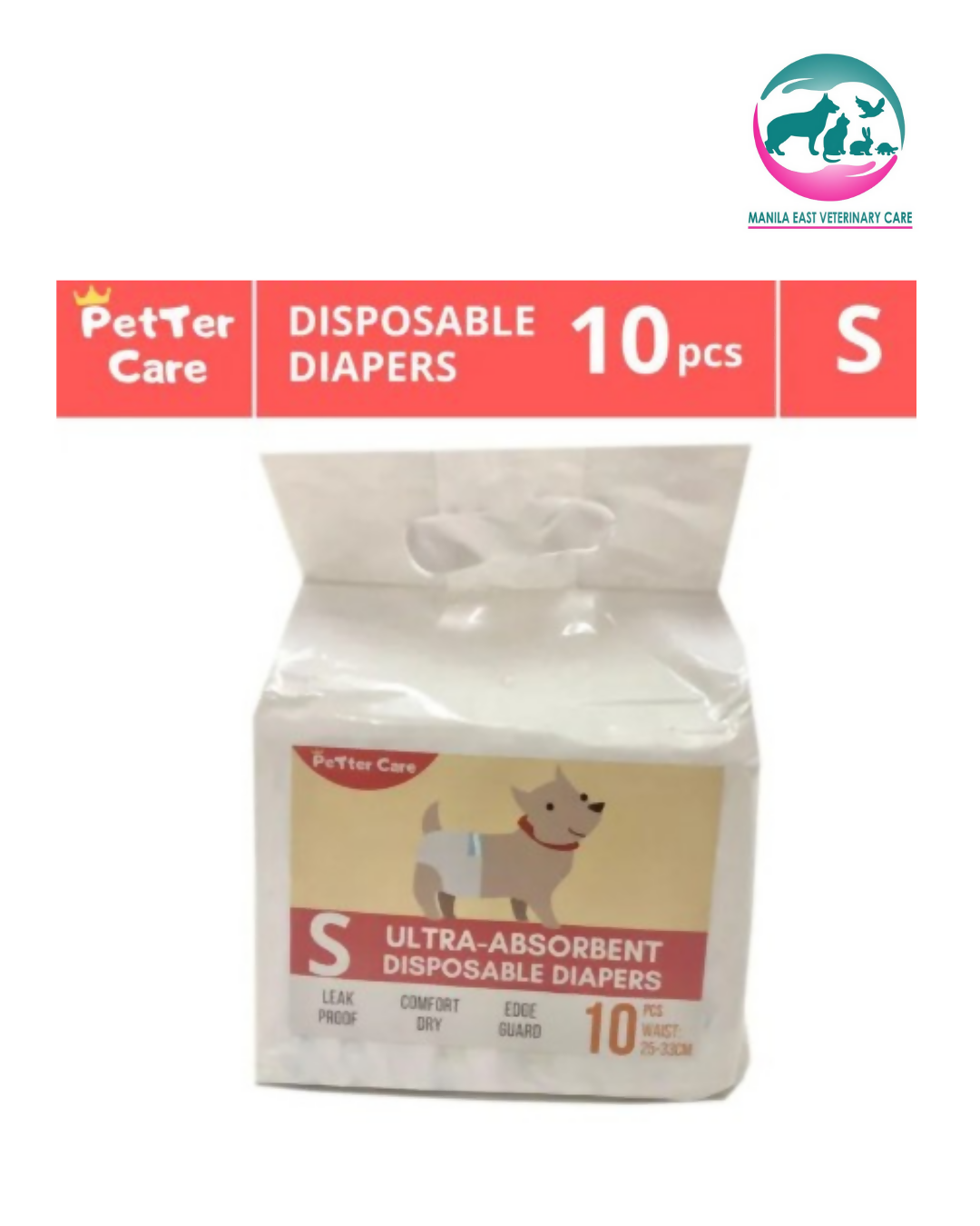 PETTER CARE ULTRA ABSORBENT DISPOSABLE DIAPER FOR FEMALE DOG SMALL PER PACK 10'S