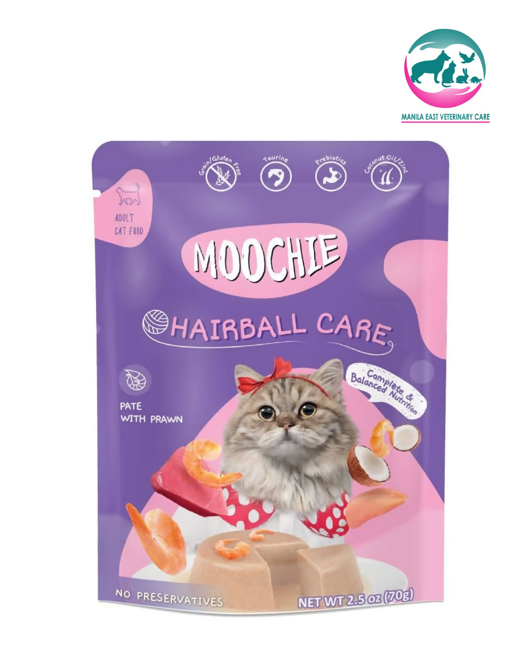 MOOCHIE CAT FOOD HAIRBALL CARE 70G