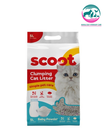 SCOOT BABY POWDER CLUMPING CAT LITTER 5L (4KG)