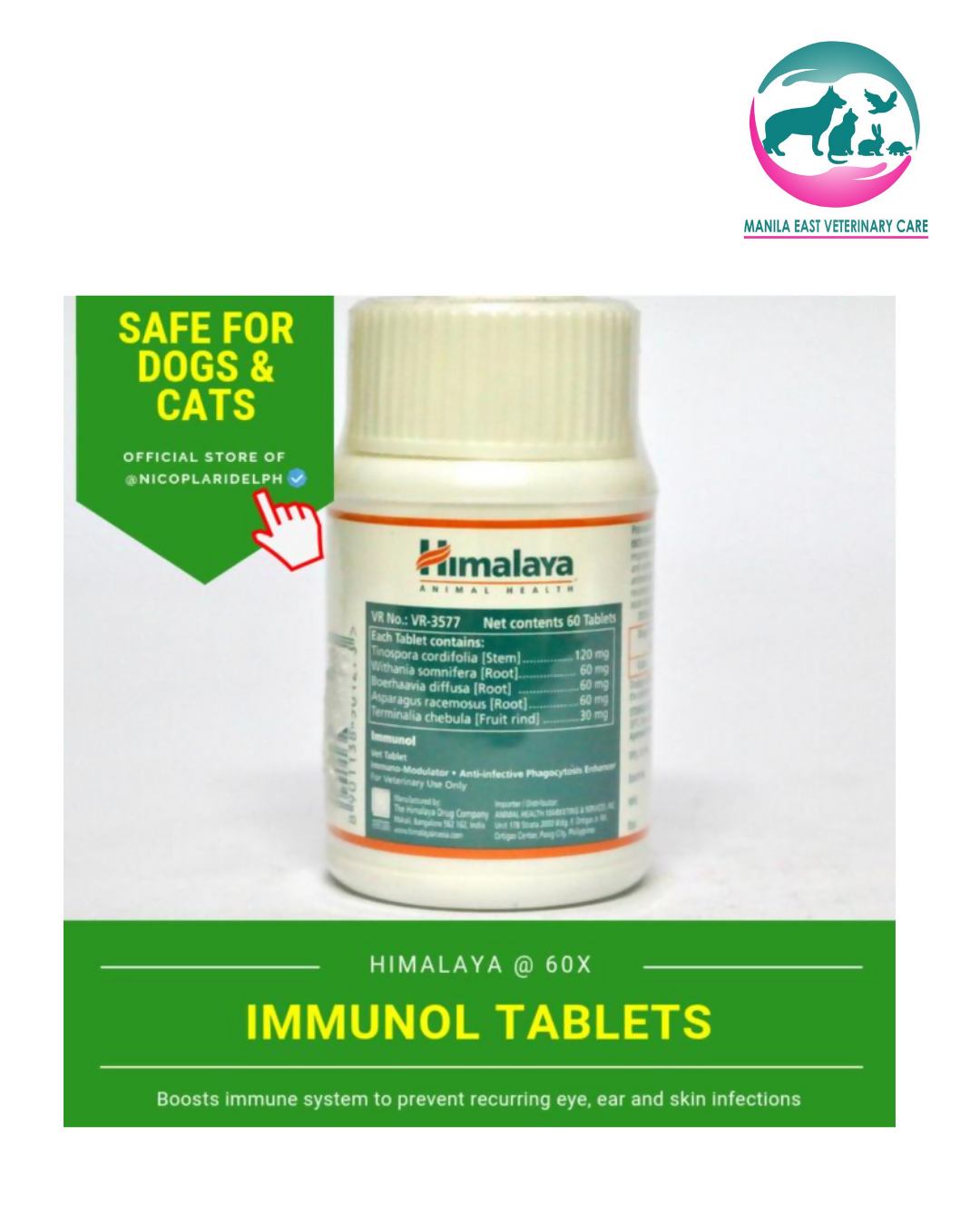 HIMALAYA IMMUNOL VET TABLETS FOR DOGS AND CATS (SOLD PER TAB) (PRESCRIPTION NEEDED)