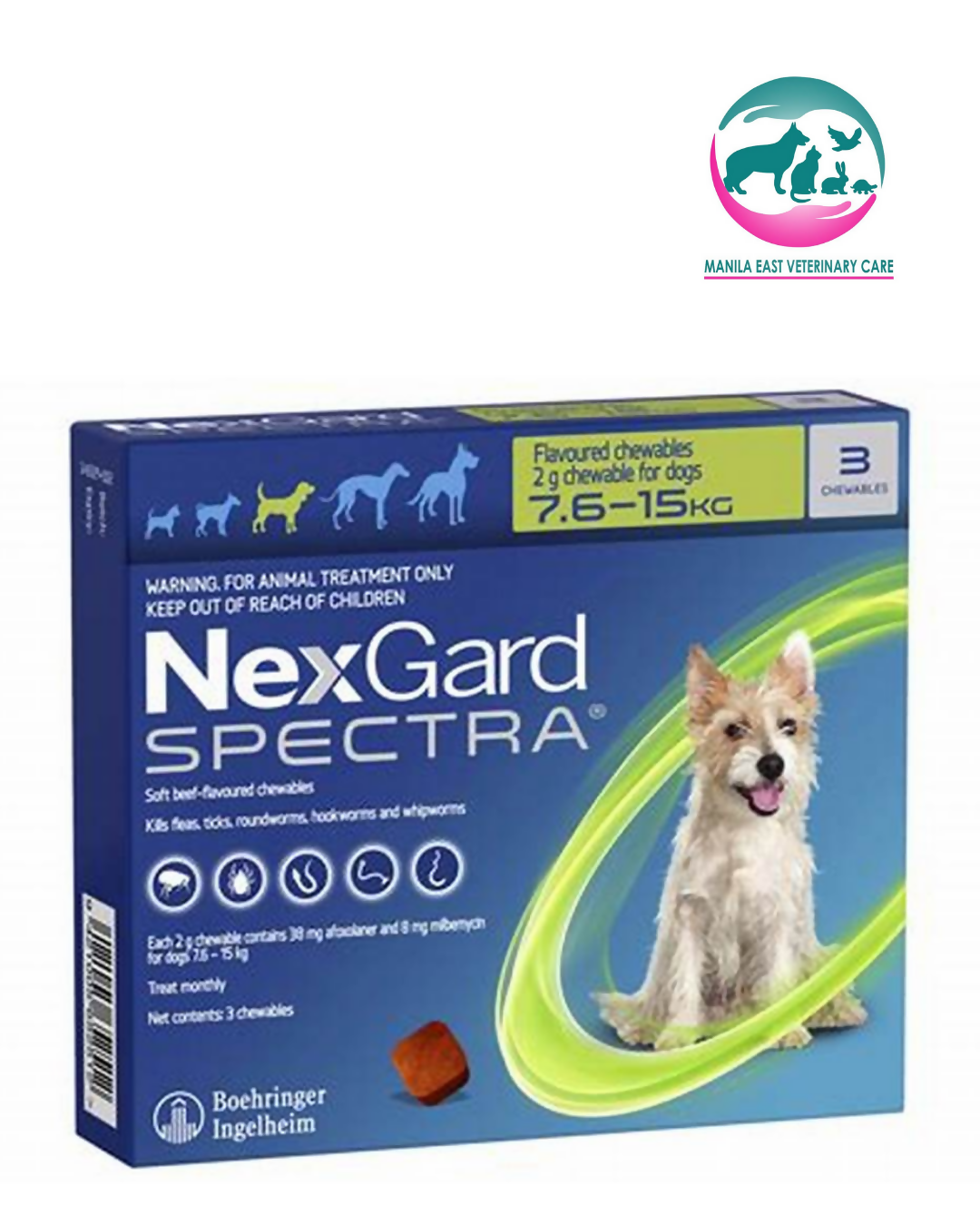 NEXGARD SPECTRA 7.5-15KGS (GREEN)